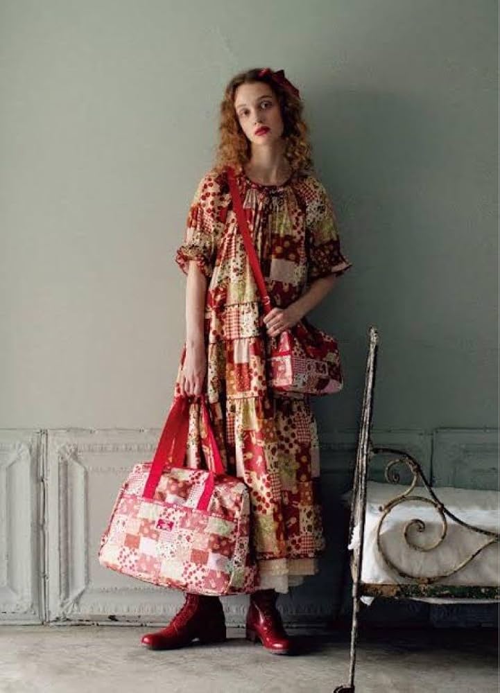 ラスト1点 レスポートサック ピンクハウス ボストンバッグ 赤 パッチワーク ラスト1点 レスポートサック ピンクハウス ボストンバッグ 赤